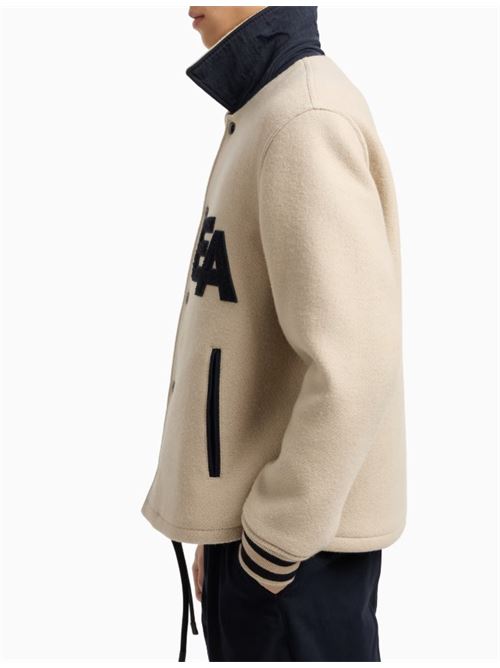 Blouson with snaps in wool cloth with maxi EA patch Emporio Armani | EM003125 AF17330.U1156